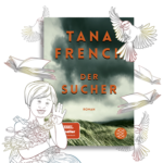 Buchcover Tana Frech: Der Sucher, Landschaft mit dunklem Himmel