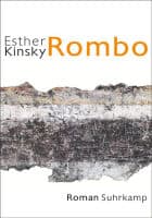 Esther Kinsky: Rombo, Abstraktes Buchcover, weißer Hintergrund, unregelmäßige Streifen, die wie Gesteinsebenen aussehen